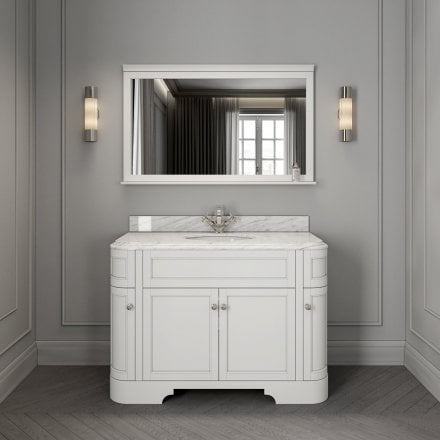Claridge Matt White Carrara Marble Vanity Unit 1200mm