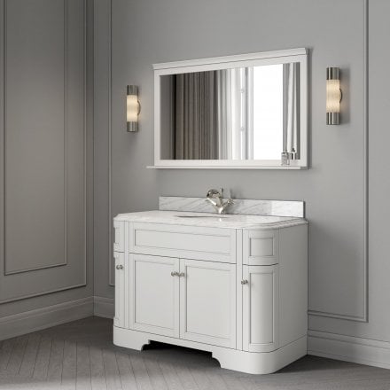 Claridge Matt White Carrara Marble Vanity Unit 1200mm