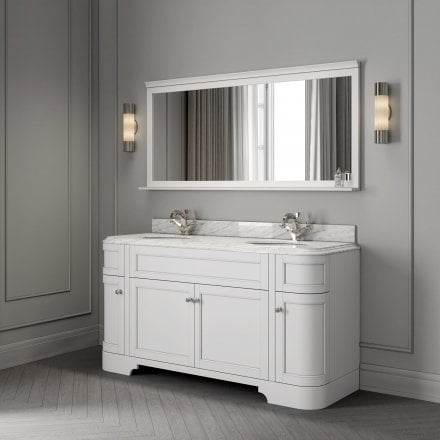 Claridge Matt White Carrara Marble Vanity Unit 1600mm