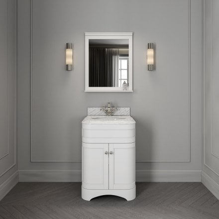 Claridge Matt White Carrara Marble Vanity Unit 600mm