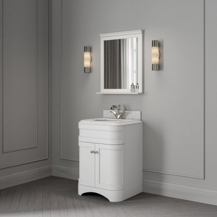 Claridge Matt White Carrara Marble Vanity Unit 600mm