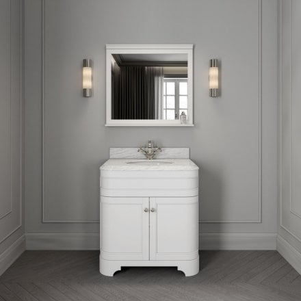 Claridge Matt White Carrara Marble Vanity Unit 800mm