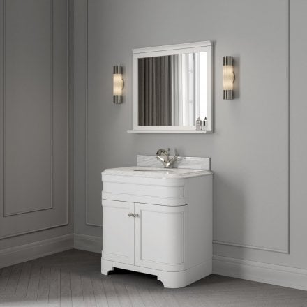 Claridge Matt White Carrara Marble Vanity Unit 800mm