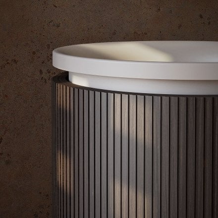 Comano 380mm White & Walnut Freestanding Basin
