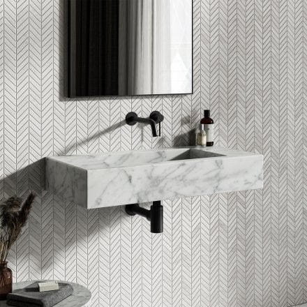 Dina Carrara Marble Wall Hung Basin 800mm