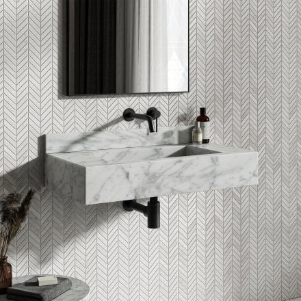 Dina Carrara Marble Wall Hung Basin 800mm