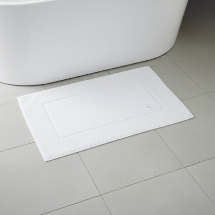 Duchy White Combed Cotton Bath Mat