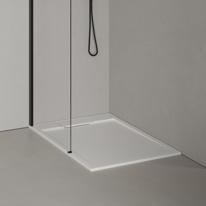 Edge Matt White Stone Resin Shower Tray & Waste