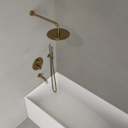 Faro 3-Way Thermostatic Shower With Handheld Shower & Bath Spout