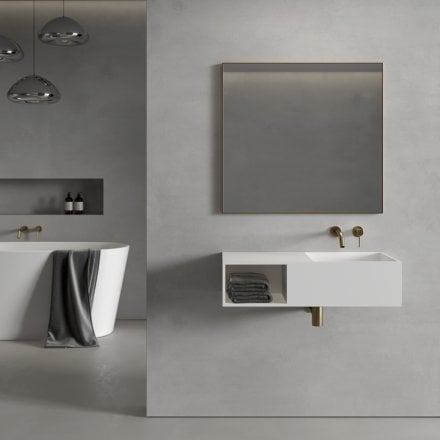 Faro Brushed Gold Mirror 800mm