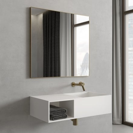 Faro Brushed Gold Mirror 800mm