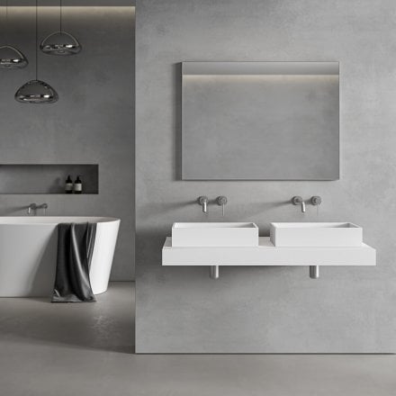 Faro Brushed Stainless Mirror 1000mm