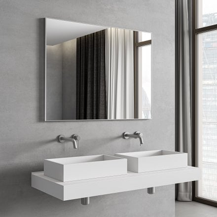 Faro Brushed Stainless Mirror 1000mm