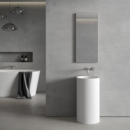 Faro Brushed Stainless Mirror 400mm