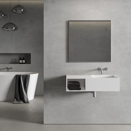 Faro Brushed Stainless Mirror 700mm