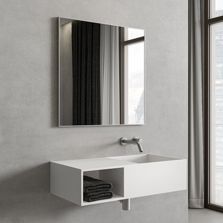 Faro Brushed Stainless Mirror 700mm
