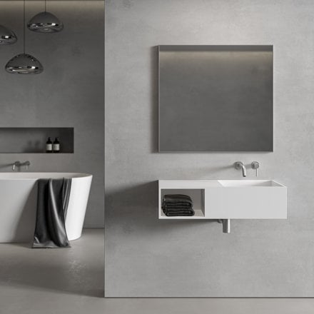 Faro Brushed Stainless Mirror 800mm