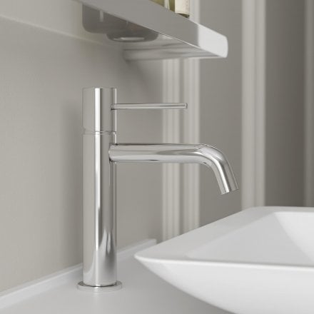 Faro Curved Spout Basin Mixer Tap