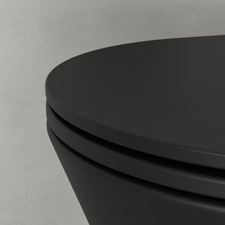 Faro Matt Black Back To Wall Rimless Toilet