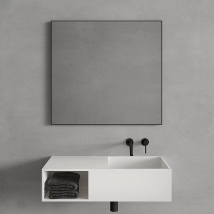 Faro Matt Black Mirror 800mm