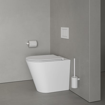 Faro Matt White Back To Wall Rimless Toilet with Concealed Cistern and Matt White Flush Plate