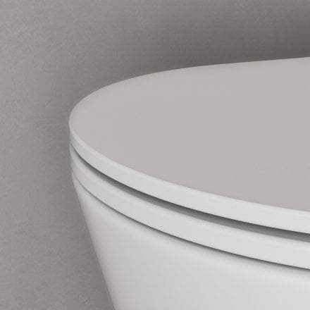 Faro Matt White Close Coupled Toilet with Matt White Push Button Flush