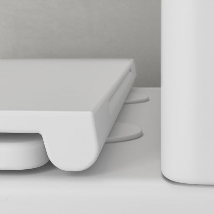 Faro Matt White Close Coupled Toilet with Matt White Push Button Flush