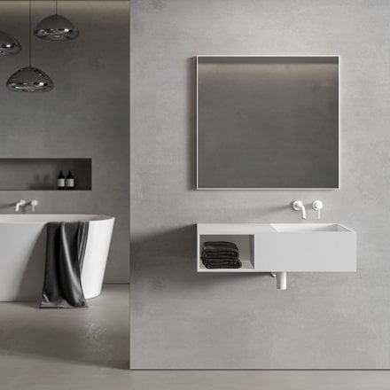 Faro Matt White Mirror 800mm