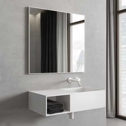 Faro Matt White Mirror 800mm