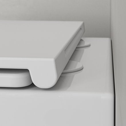 Faro Polished White Wall Hung Rimless Toilet with Concealed Frame Cistern and Brushed Stainless Flush Plate