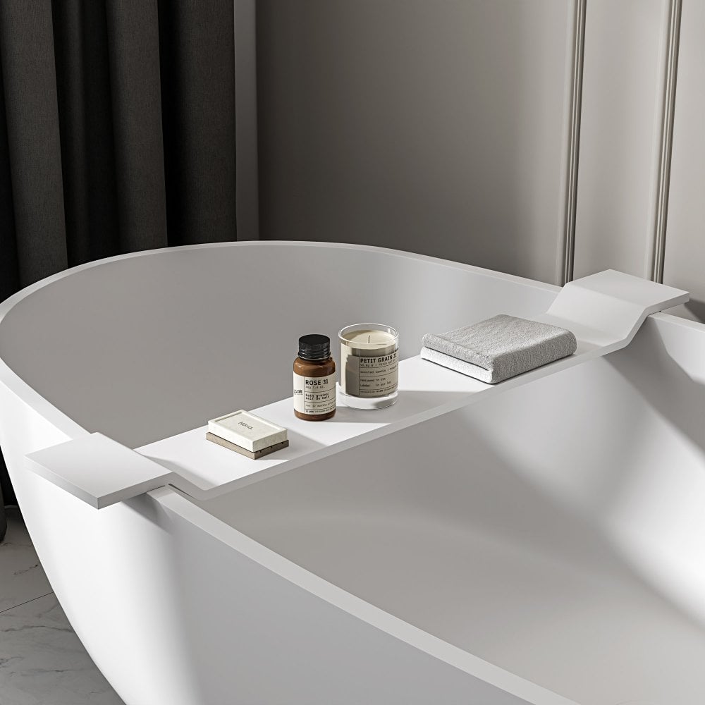 Faro Stone Bath Caddy (Matt/Polished White)