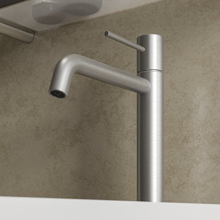 Faro Tall Curved Spout Basin Mixer Tap