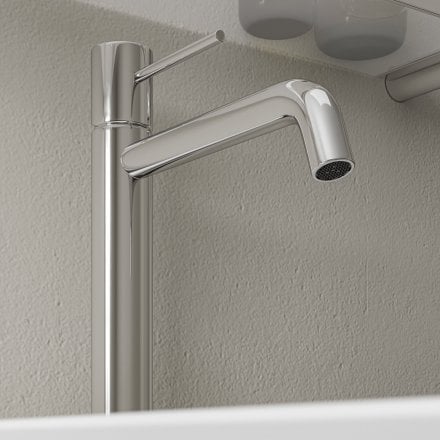 Faro Tall Curved Spout Basin Mixer Tap