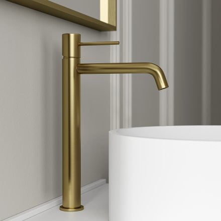 Faro Tall Curved Spout Basin Mixer Tap