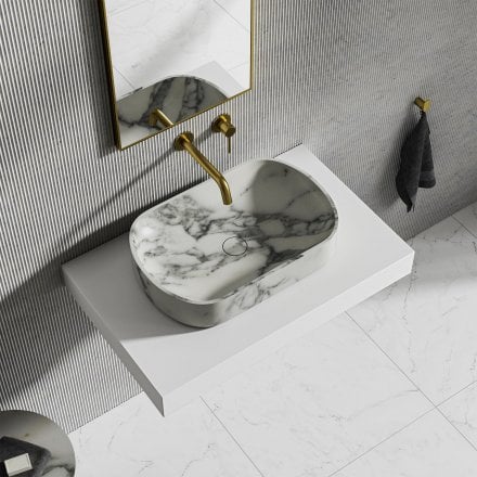 Fiore Arabescato Marble Countertop Basin 550mm