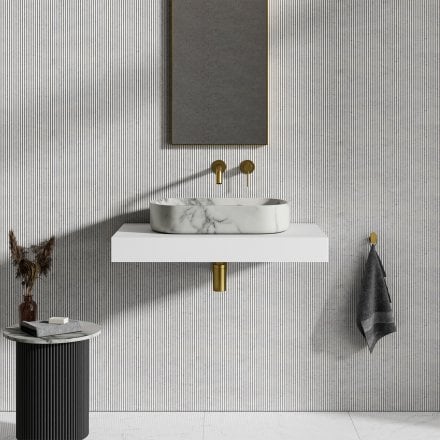 Fiore Arabescato Marble Countertop Basin 550mm