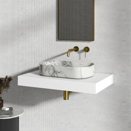 Fiore Arabescato Marble Countertop Basin 550mm