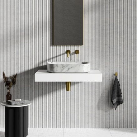 Fiore Carrara Marble Countertop Basin 550mm