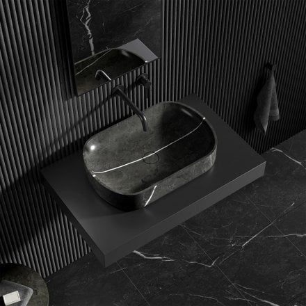 Fiore Pietra Grey Marble Countertop Basin 550mm