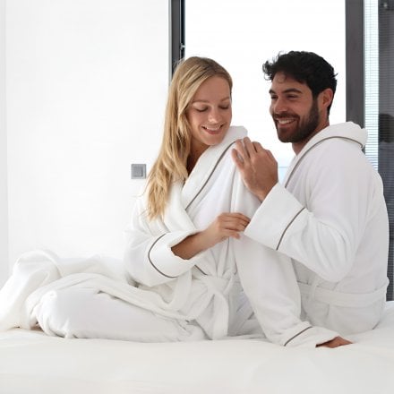 Grantley Combed Cotton his & her robe set
