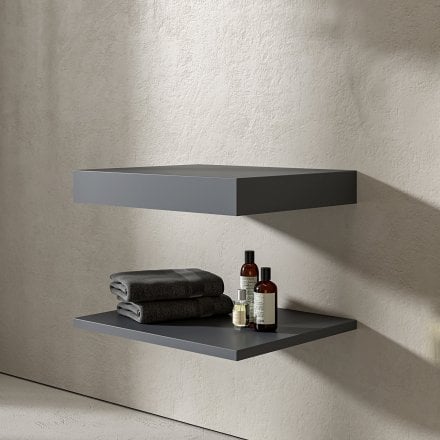 Graphite Stone Resin Wall Hung Countertop Basin Shelf