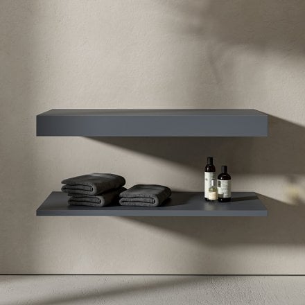Graphite Stone Resin Wall Hung Countertop Basin Shelf