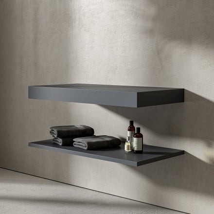 Graphite Stone Resin Wall Hung Countertop Basin Shelf