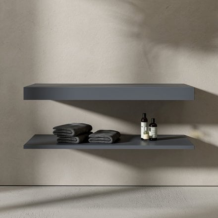Graphite Stone Resin Wall Hung Countertop Basin Shelf