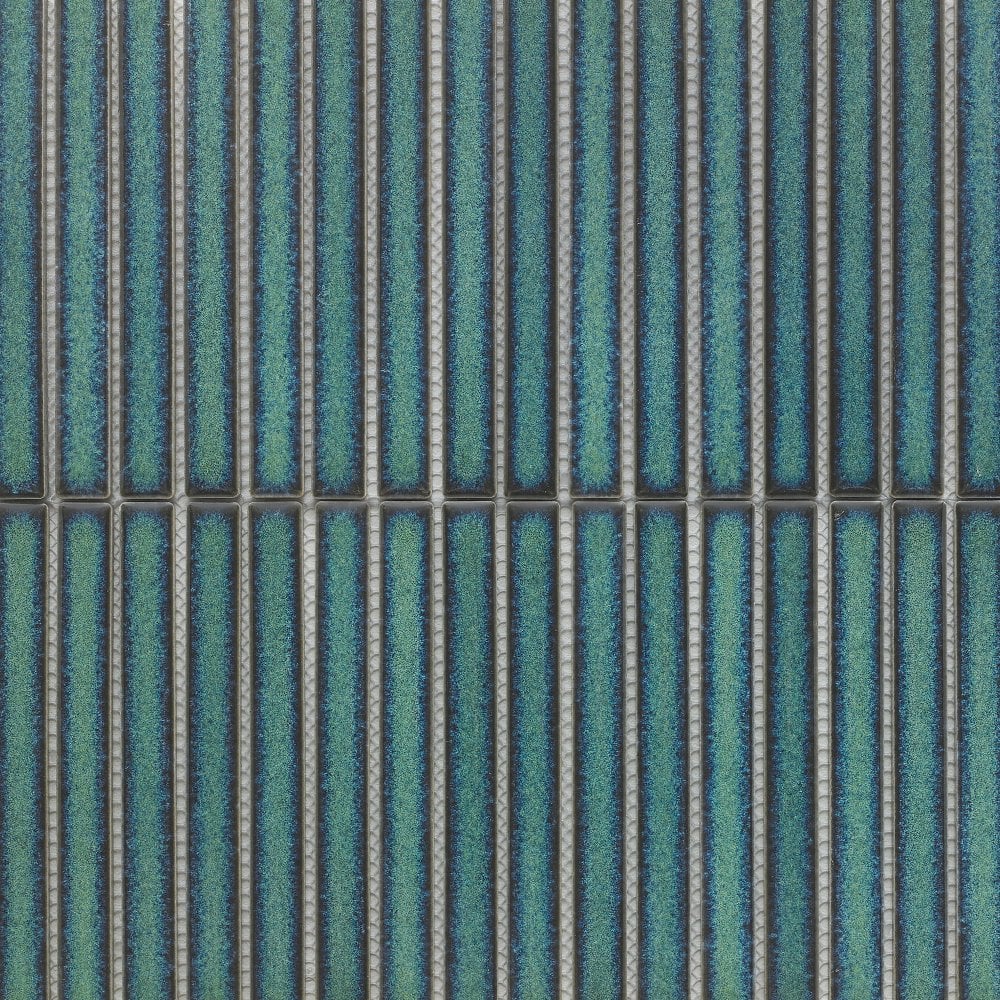 Green Gloss - Linear Smooth Mosaic Porcelain Wall Tile 315 x 296mm