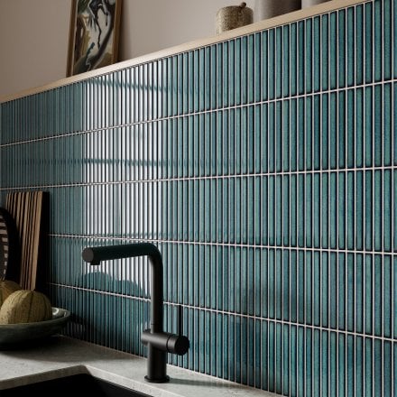 Green Gloss - Linear Smooth Mosaic Porcelain Wall Tile 315 x 296mm