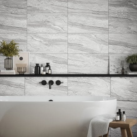 Grey Matt - Arden Smooth Ceramic Wall Tile 300 x 600mm