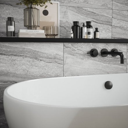 Grey Matt - Arden Smooth Ceramic Wall Tile 300 x 600mm