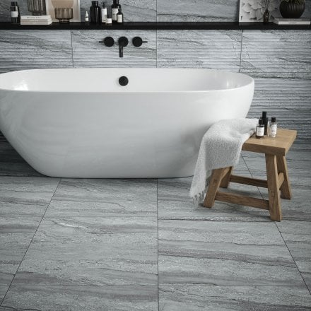 Grey Matt - Arden Smooth Porcelain Wall & Floor Tile 600 x 600mm