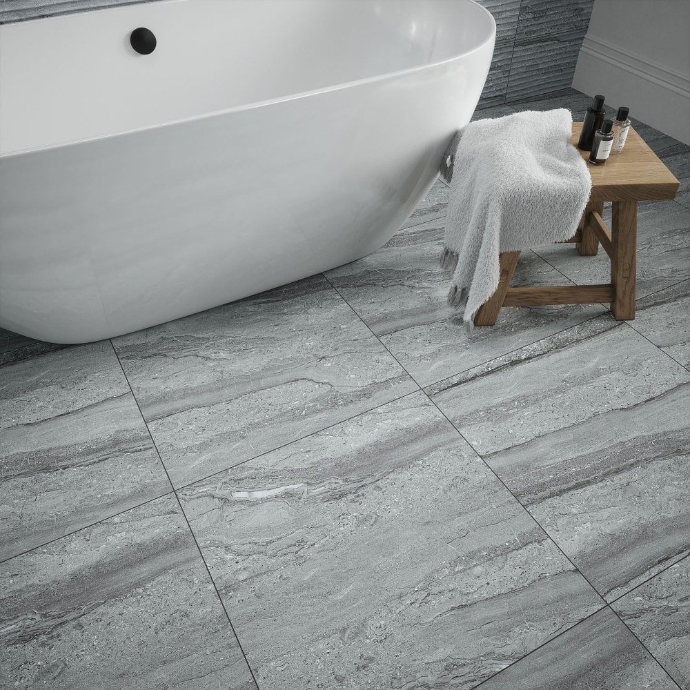 Grey Matt - Arden Smooth Porcelain Wall & Floor Tile 600 x 600mm